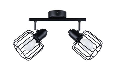 Plafonieră BELUCI 2 negru + 2x bec LED E14 4000K rece 7.5W 680lm