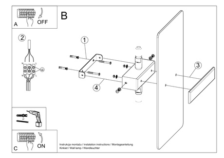 AZALIA lampă de perete + 2x bec LED G9 4000K rece 4.5W 530lm