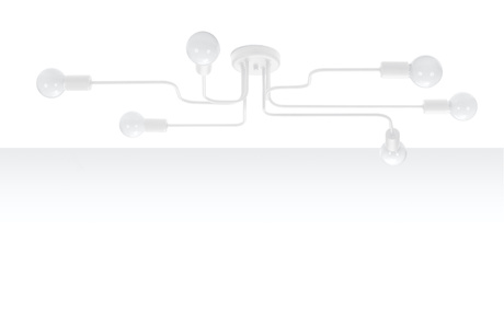 Candelabru HECTOR 6 alb + 6x bec LED E27 4000K rece 7.5W 650lm