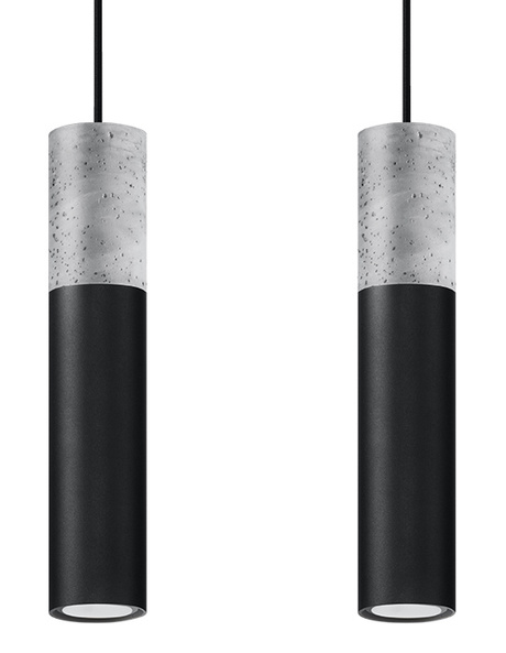 Lampă suspendată BORGIO 2 negru + 2x bec LED GU-10 4000K rece 7W 630lm