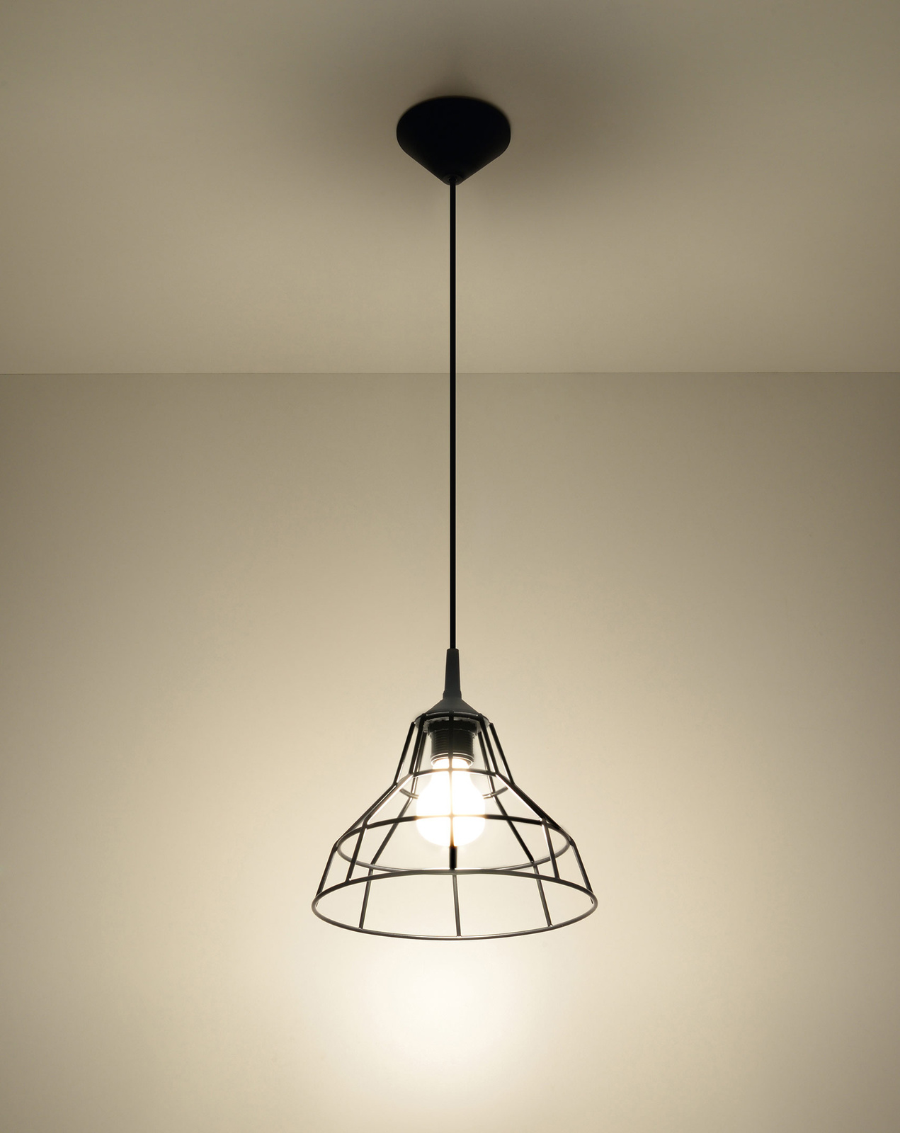 Lampă suspendată ANATA negru + 1x bec LED E27 3000K cald 7,5W 620lm