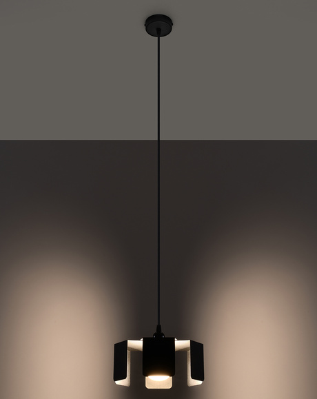 Lampă suspendată TULIP negru + 1x bec LED E27 4000K rece 7,5W 650lm