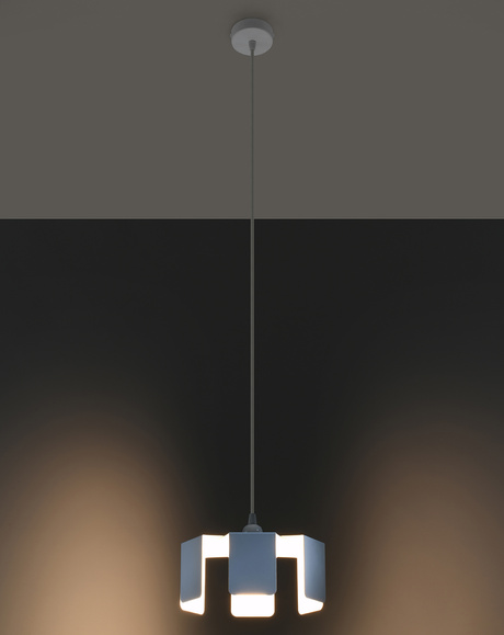 Lampă suspendată TULIP alb + 1x bec LED E27 4000K rece 7,5W 650lm