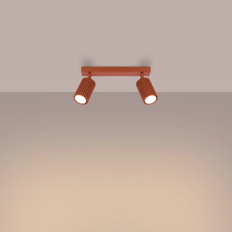 Plafonieră KARBON 2 roșu ocru