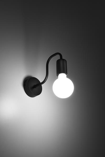 VECTOR lampă de perete negru 1x bec LED E27 3000K cald 7.5W 620lm