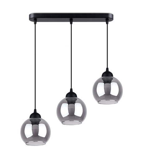 ALINO 3 lampă suspendată negru + 3x bec LED E27 4000K rece 7,5W 690lm