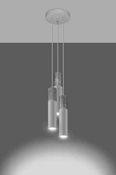 BORGIO 3P lampă suspendată albă + 3x GU-10 3000K cald 7W bec LED 620lm