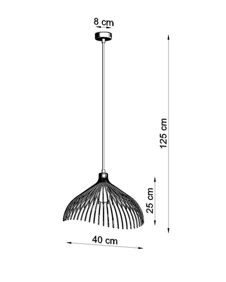 Lampă suspendată UMB negru + 1x bec LED E27 4000K rece 7,5W 650lm