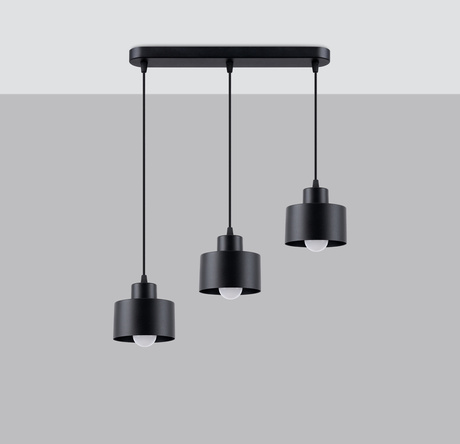 SAVAR 3 lampă suspendată negru + 3x bec LED E27 3000K Warm 7,5W 620lm