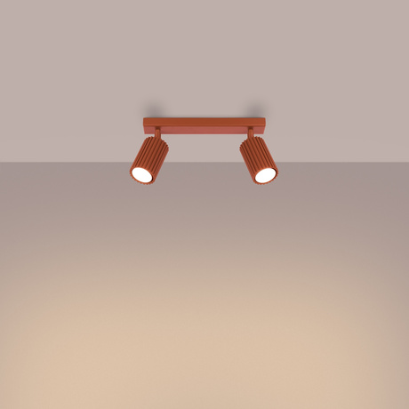 Plafonieră KARBON 2 roșu ocru