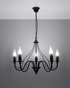 Candelabru MINERWA 5 negru + 5x bec LED E14 3000K cald 7.5W 620lm