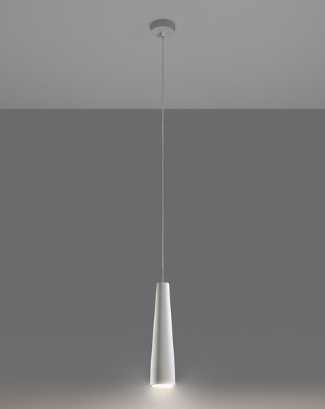 Lampă suspendată ceramică ELECTRA alb + 1x bec LED GU-10 4000K rece 7W 630lm