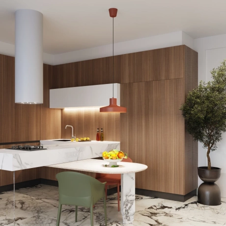 Lampă suspendată BILO roșu ocru