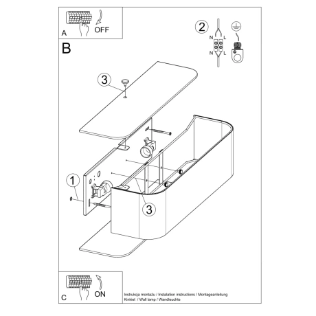 Lampă de perete LOKKO alb
