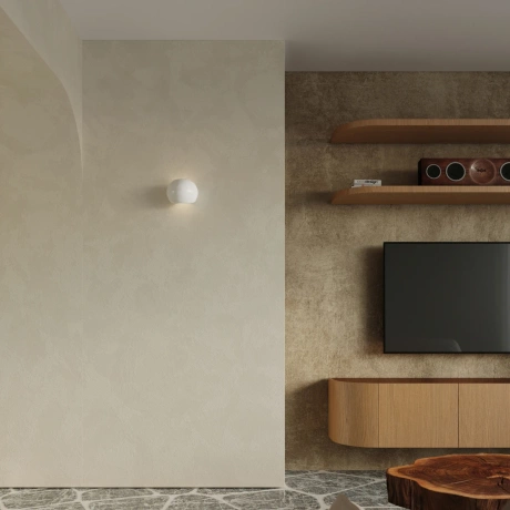 Lampă de perete lăcuită GLOBE alb lucios