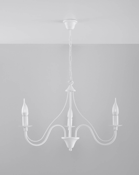 Candelabru MINERWA 3 alb + 3x bec LED E14 4000K rece 7.5W 650lm