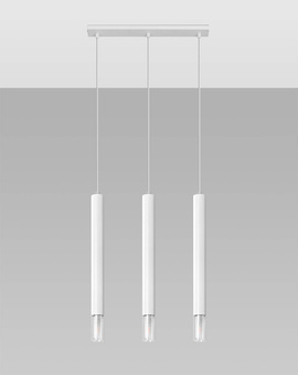 WEZYR 3 lampă suspendată albă + 3x bec LED G9 4000K rece 4,5W 530lm