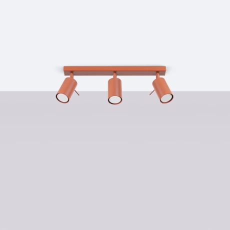 Plafonieră RING 3L roșu ochra