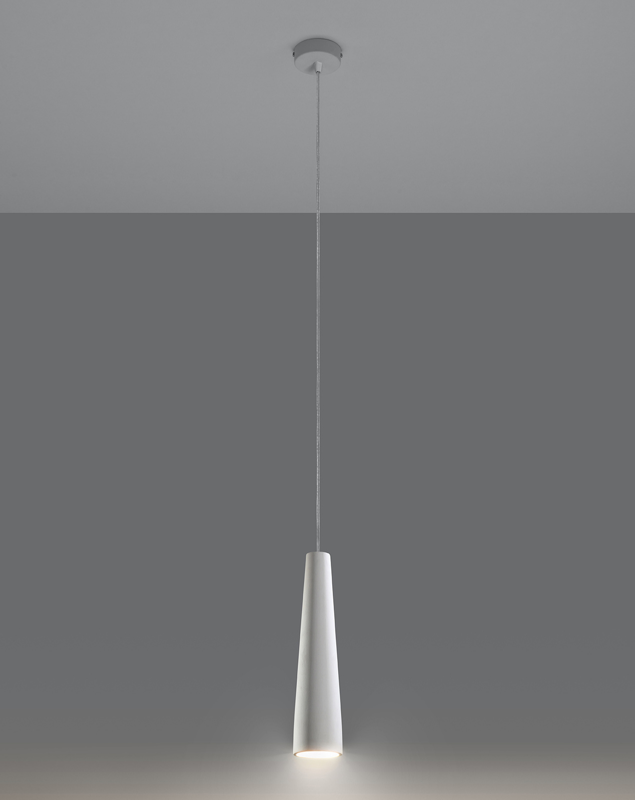 Lampă suspendată ceramică ELECTRA alb + 1x bec LED GU-10 3000K cald 7W 620lm