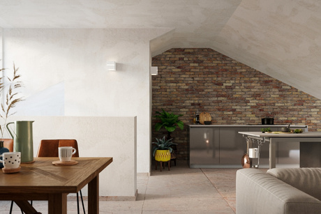 Aplică ceramică LEO LINE alb + 1x bec LED E27 3000K cald 7.5W 620lm