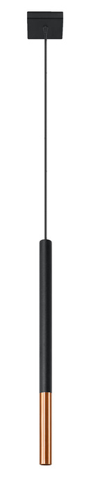 Lampă suspendată MOZAICA 1 negru / cupru + 1x bec LED G9 4000K rece 4,5W 530lm