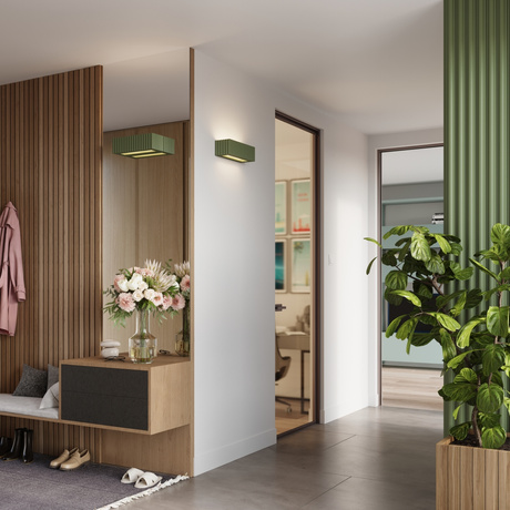 Lampă de perete ceramică RIGATA verde măsliniu