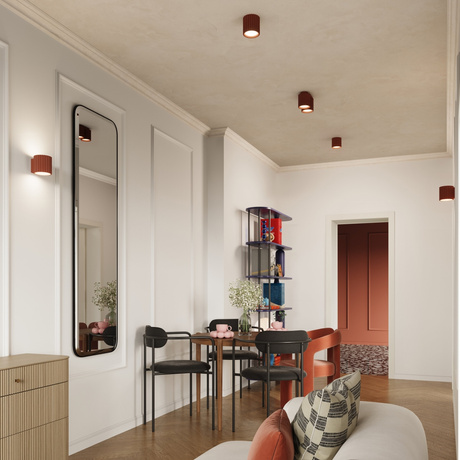 Plafonieră AURA 1 roșu ochra GU10