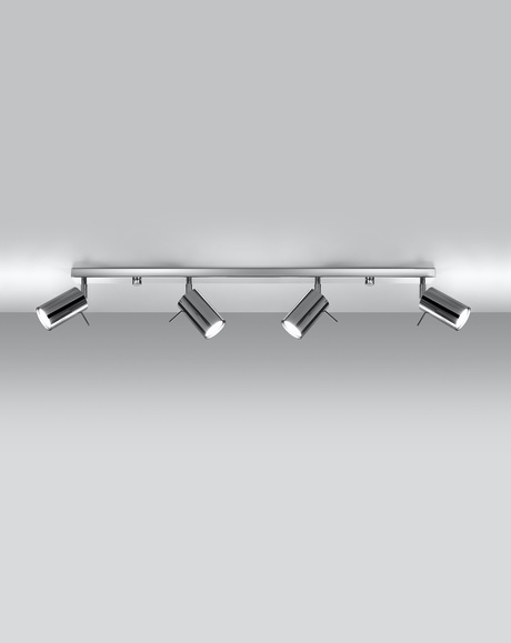 Plafonieră RING 4L crom + 4x bec LED GU-10 4000K rece 7W 630lm