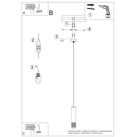 Lampă suspendată LIRO 1 alb
