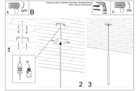 PASTELO 1 lampă suspendată neagră + 1x bec LED G9 3000K cald 4,5W 510lm