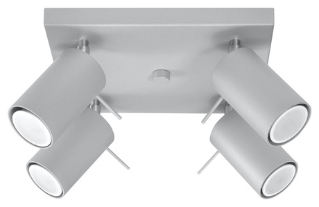 Plafonieră RING 4 Grey + 4x bec LED GU-10 4000K Cold 7W 630lm