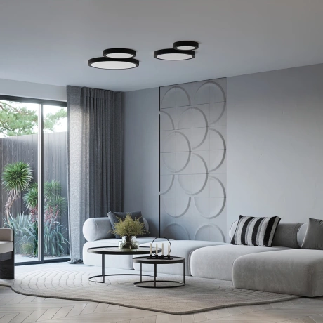 Plafonieră ONYX 60 negru LED 3000K