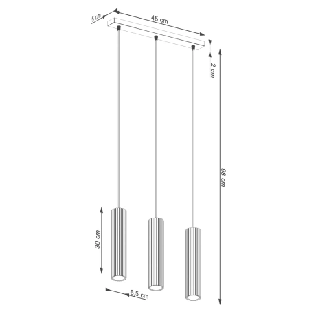 Lampă suspendată KARBON 3L negru