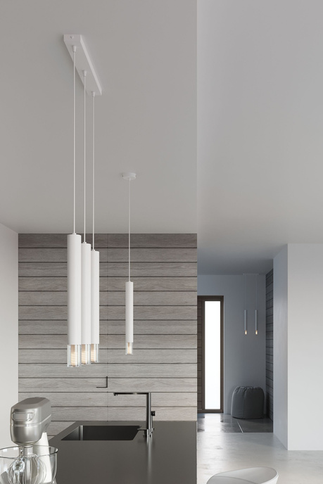 WEZYR 3 lampă suspendată albă + 3x bec LED G9 4000K rece 4,5W 530lm