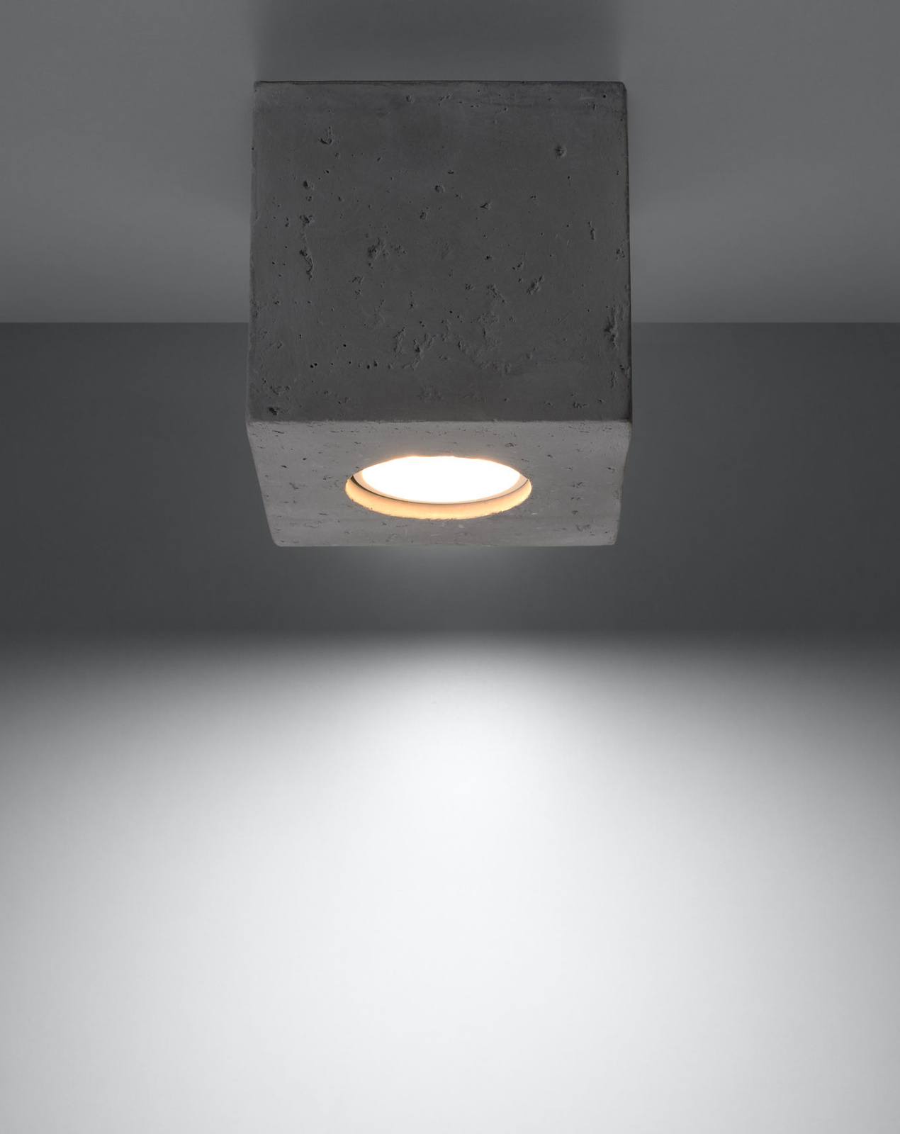 Plafonieră de beton QUAD + 1x bec LED GU-10 4000K rece 7W 630lm