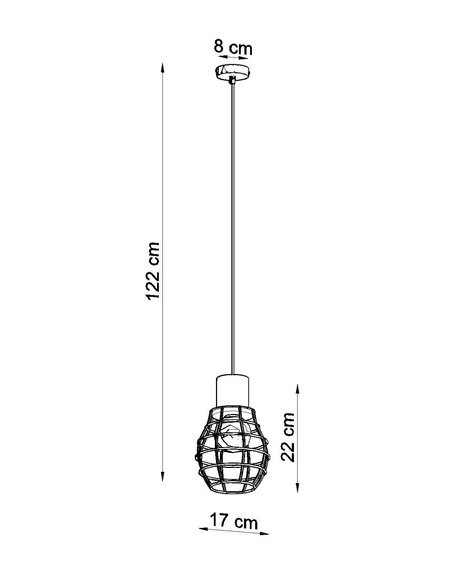 Lampă suspendată LUGO + 1x bec LED E27 4000K rece 7,5W 650lm