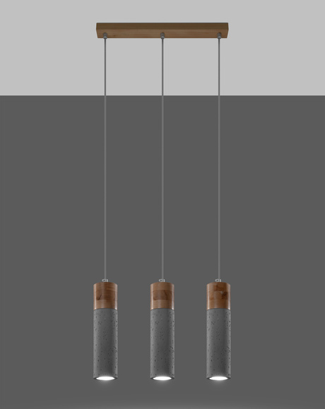 ZANE 3 lampă suspendată gri + 3x bec LED GU-10 4000K rece 7W 630lm