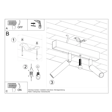 Plafonieră EYETECH 2 negru