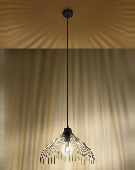 Lampă suspendată UMB negru + 1x bec LED E27 4000K rece 7,5W 650lm