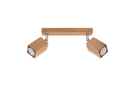 Plafonieră KEKE 2 stejar + 2x bec LED GU-10 4000K Cold 7W 630lm
