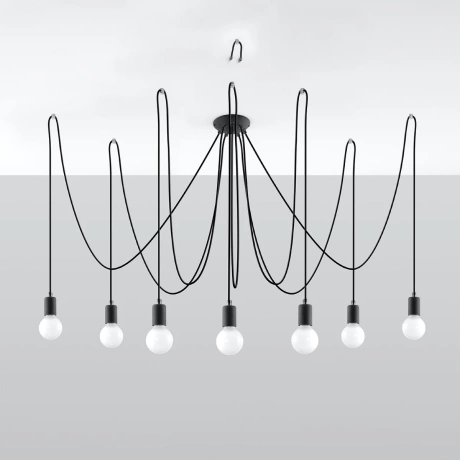 Candelabru EDISON 7 negru