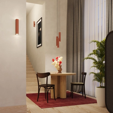 Lampă suspendată LAGOS 3L ocru roșu