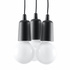 DIEGO 3 lampă suspendată negru + 3x bec LED E27 4000K rece 7,5W 650lm