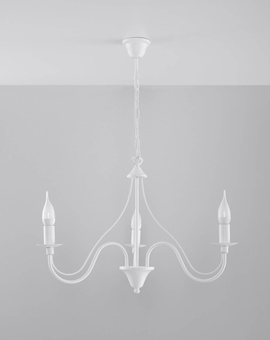 Candelabru MINERWA 3 alb + 3x bec LED E14 4000K rece 7.5W 650lm