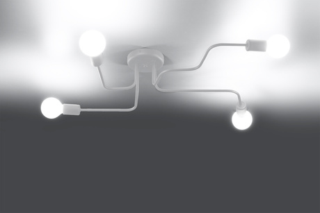 Candelabru HECTOR 4 alb + 4x bec LED E27 3000K cald 7.5W 620lm