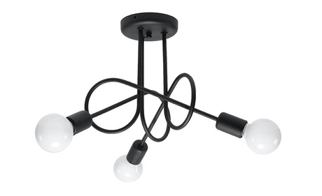 Candelabru SUPEŁ 3 negru + 3x bec LED E27 3000K cald 7,5W 620lm