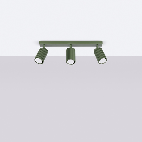 Plafonieră KARBON 3L verde măsliniu