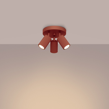 Plafonieră KARBON 3P roșu ocru