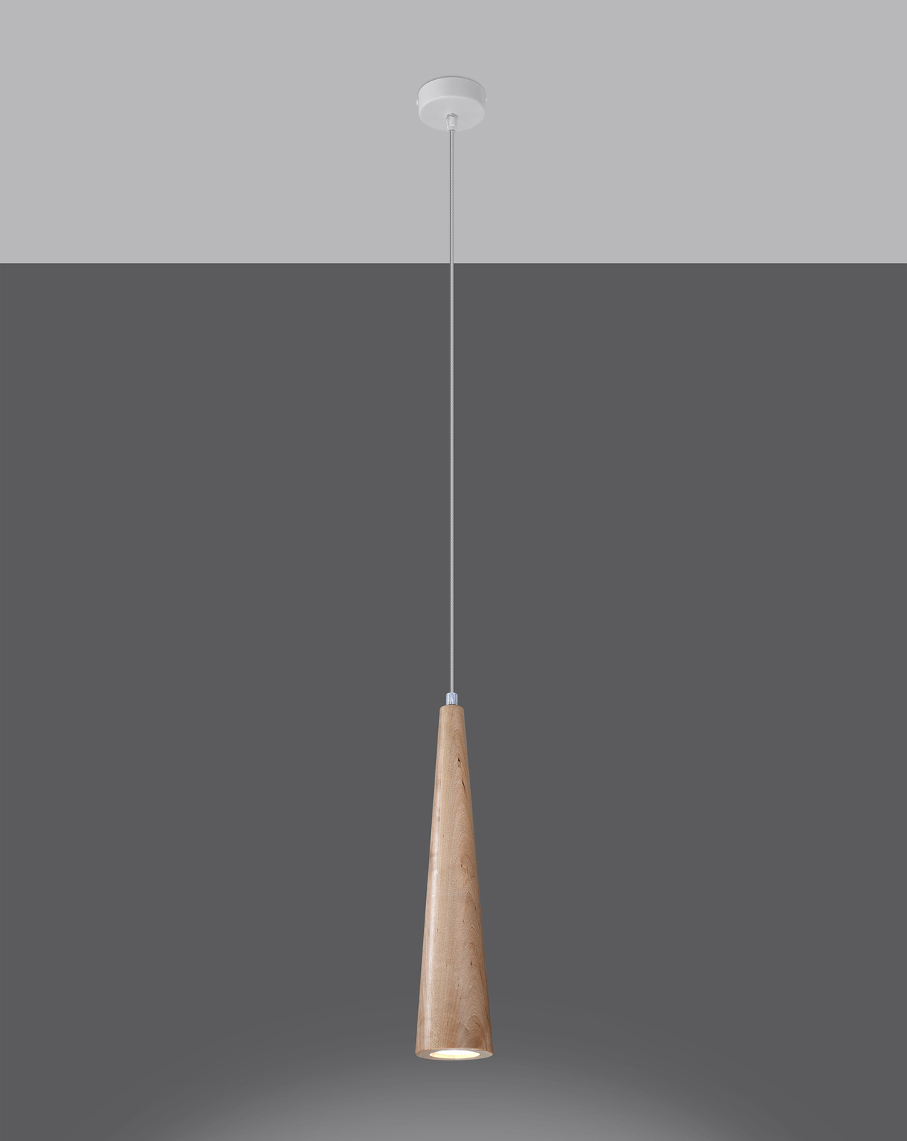 SULA 1 lampă suspendată din lemn natural + 1x GU-10 4000K rece 7W 630lm bec LED