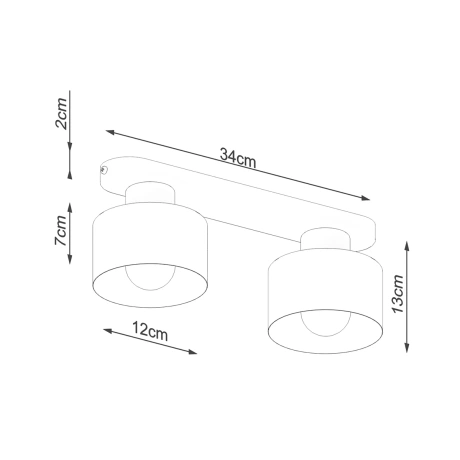 Plafonieră SAVAR 2 negru